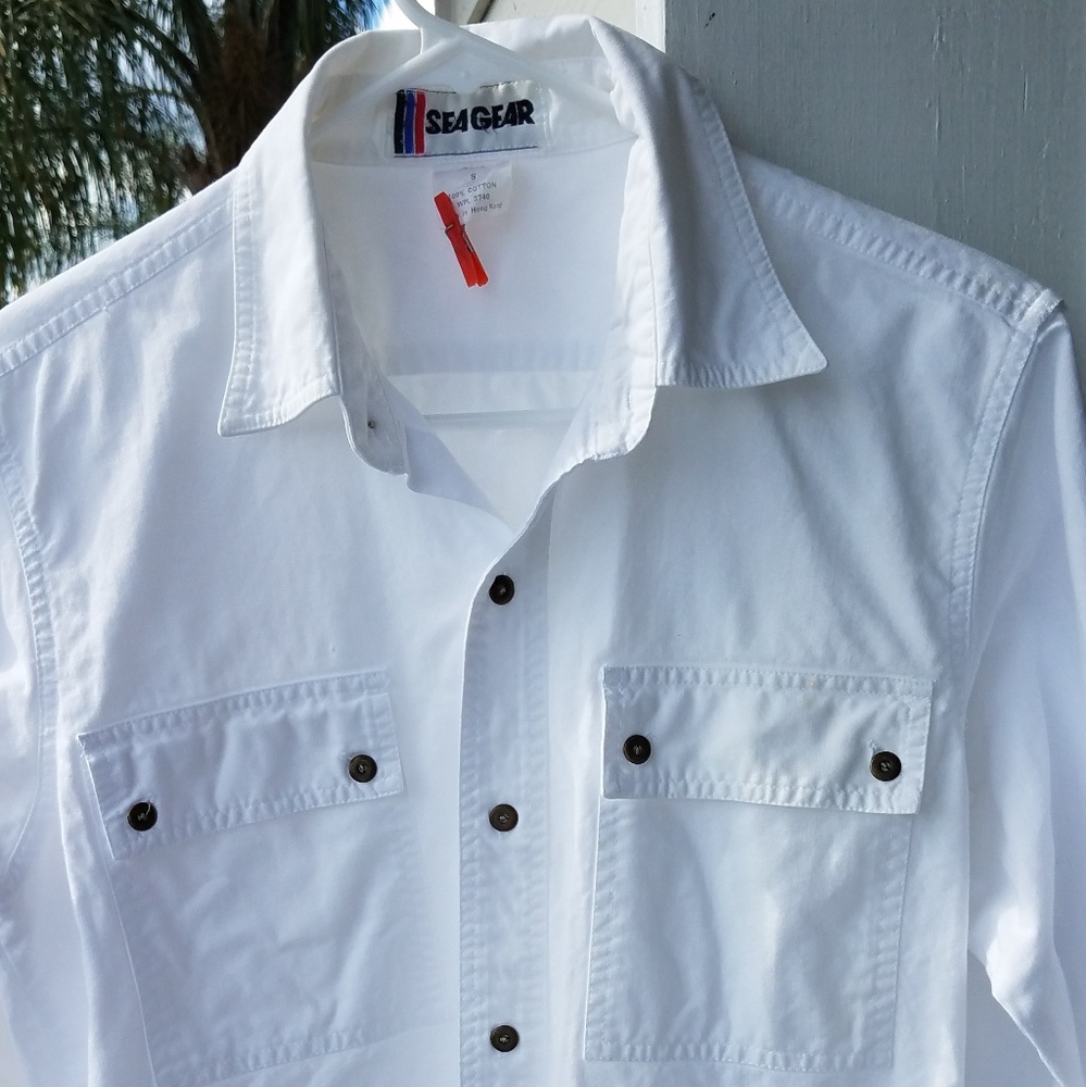 seafarer  capt. Cotton Shirt sz. Med. Or sz. Small